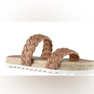 Marc Fisher Jaimee Espadrille Slide Sandal In Macaroon Leather 6B